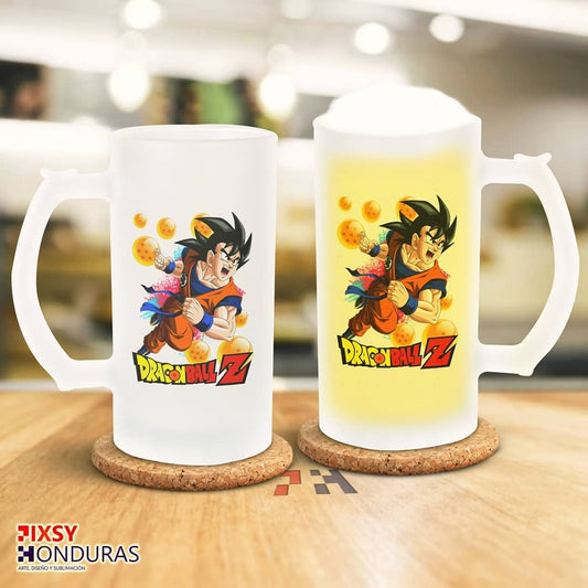 Jarra de Cerveza Dragon Ball Z - Sublimación Efecto Hielo 500ml